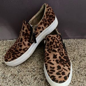 Cheetah print slip on sneakers